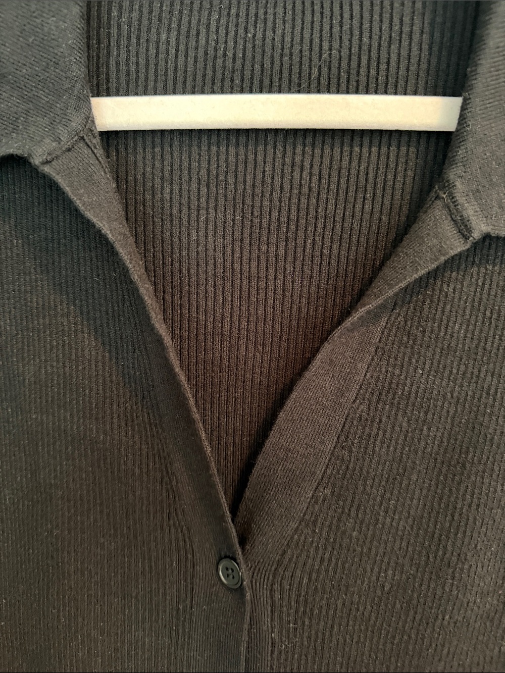 Black Ribbed Button-Down Knit Dress - Picture 2 of 4